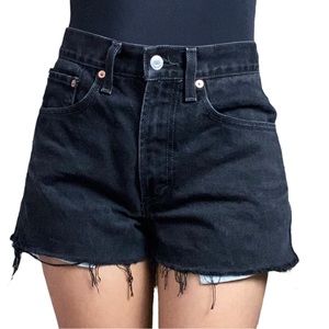 Levis 516 Distressed Cutoff Black Jean Shorts